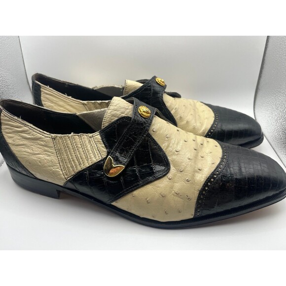 Vintage Vero Cuoio Altobelli Genuine Ostrich Men’s Dress Shoes 15